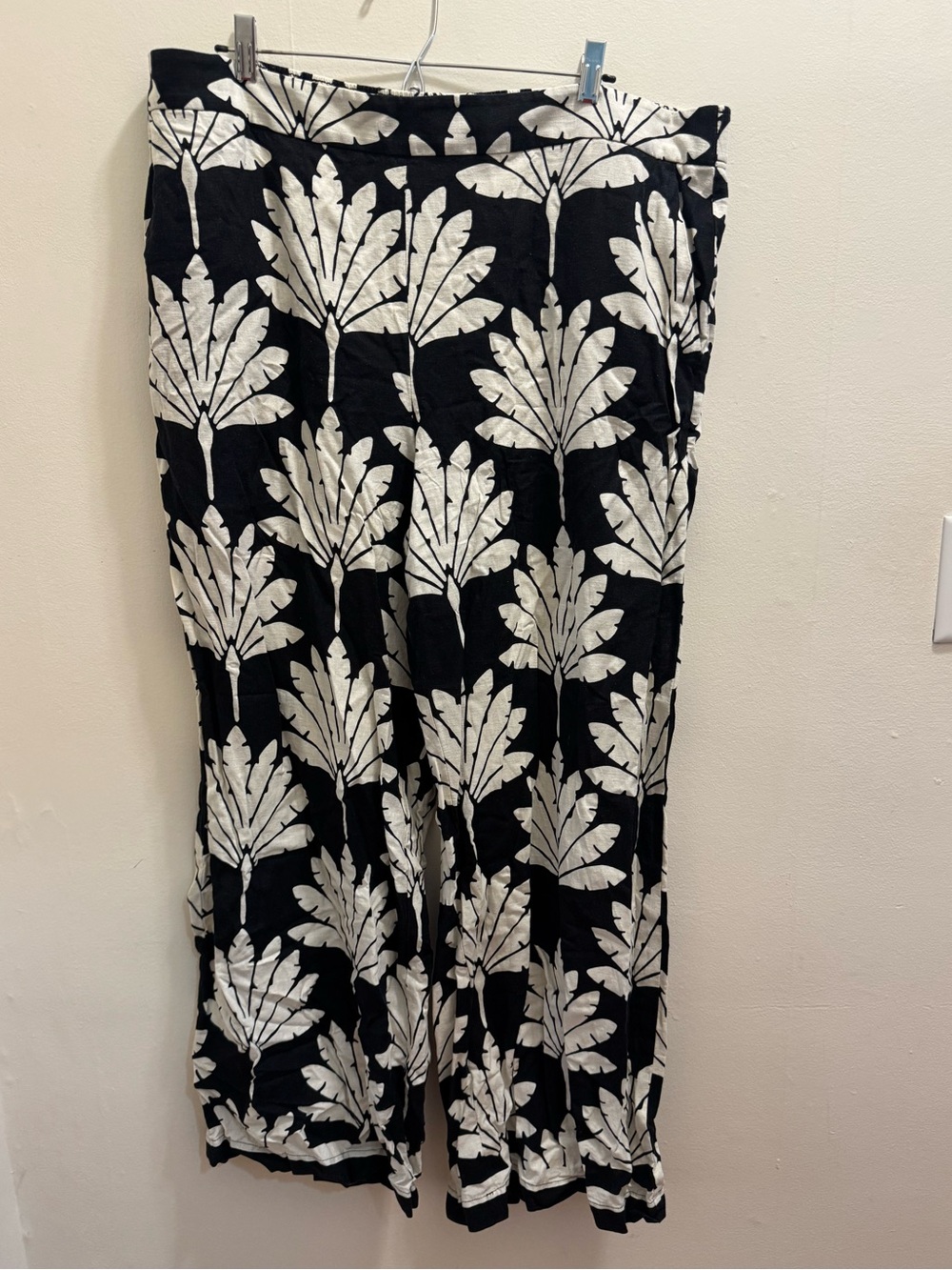 LOFT women’s XXL leaf print linen wide leg pants